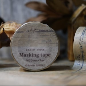 Sonniger Sonntag x Papier Platz Washi Tape, Paris Vintage Masking Tape, Neutrale Farben, Japanisches Masking Tape