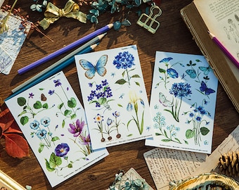 Doolittle's Garden Cynthia Planner Sticker Sheet, Botanical Stickers, Butterfly Journal Sticker, Sticker Set, creative journal Sticker Sheet