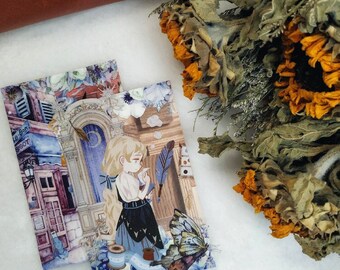 ドーンマーケット和紙テープ、ニーティスカ、女の子のイラスト和紙