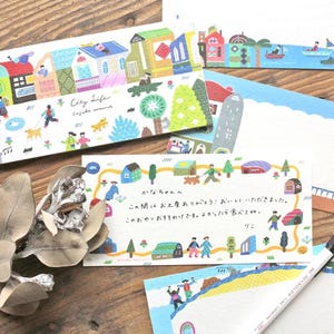 Bloc-notes City Life Ippitsusen, Cozyca, Vie quotidienne, Bloc-notes d'illustration de maisons de quartier, Papier décoratif pour journalisme et travaux manuels