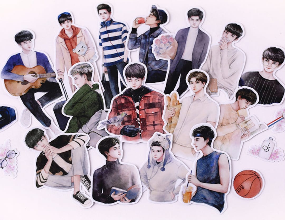 Boys Illustration Sticker Pack Series B, Laptop Stickers, Busang Boy ...