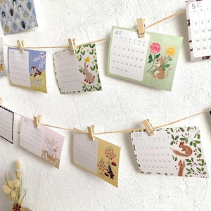 Tarjeta de notas con calendario de animales 2025, papel de notas con ilustración de 4 patas, hibernación invernal, papel decorativo de ratón de campo para diario y álbum de recortes