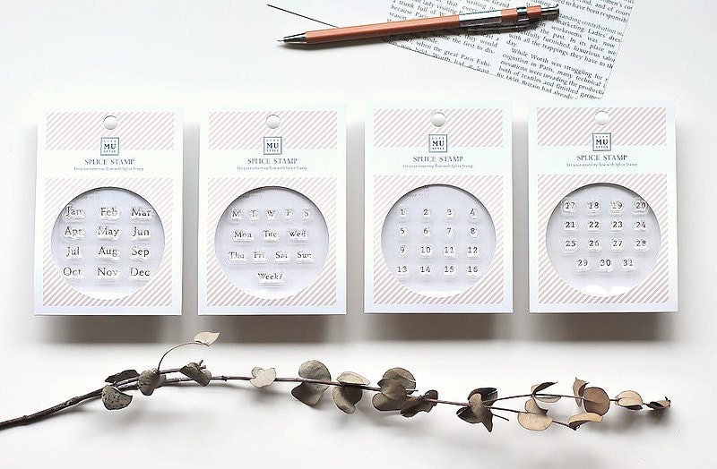 Icon Planner Stamp Set 54pc, Journal Stamps for Bullet Points, Dotted  Journal Calendar Clear Stamps 