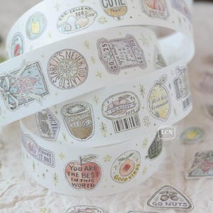 Sticker Club: Life Masking Tape, LKN Design Studio, Motivationssätze, Obst Label Masking Tape für Journal, Planer, Scrapbook