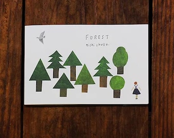 Forest Postcards Booklet, Cozyca x Nishi Shuku Illustration Paper Pad