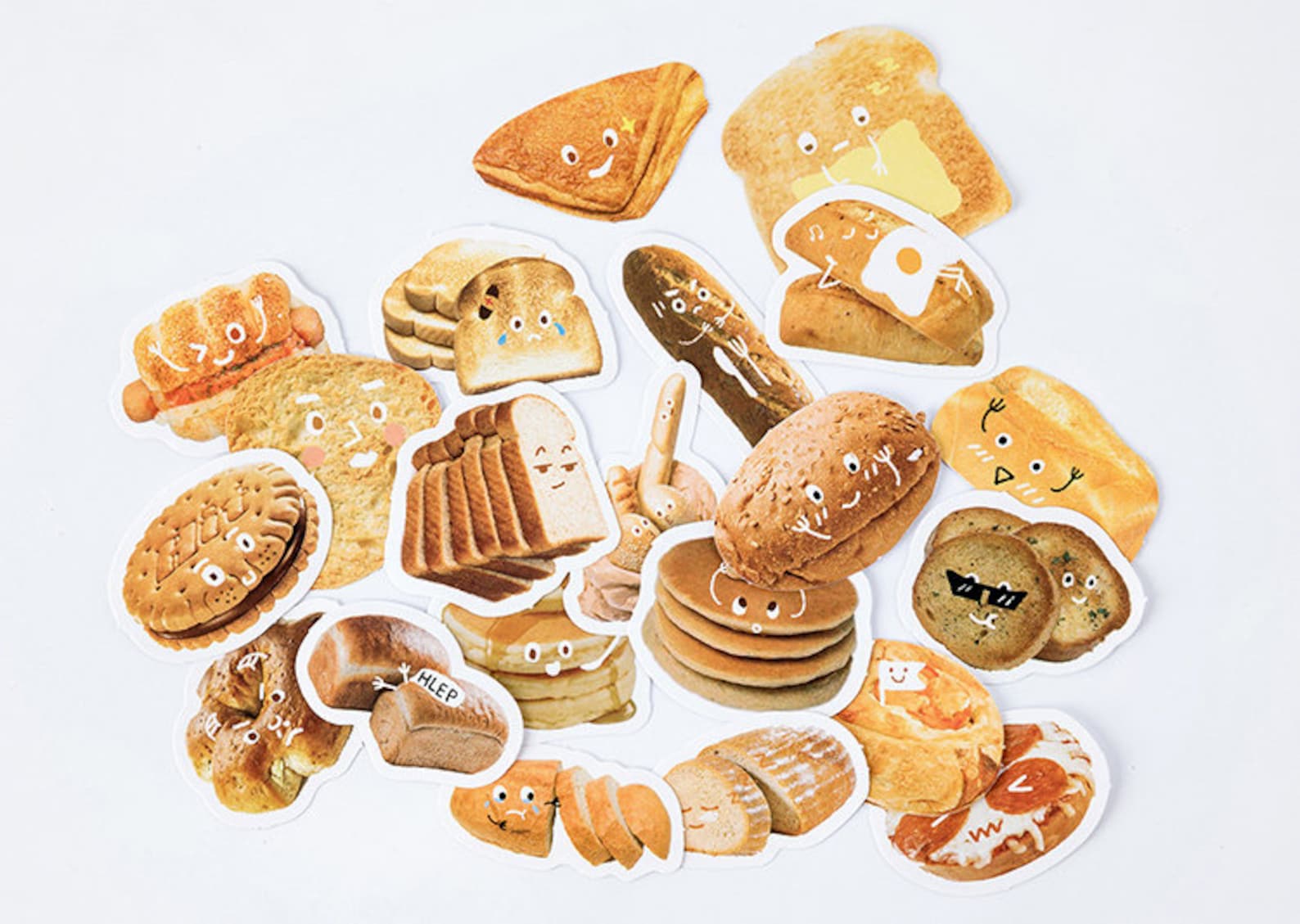 Bread and Toast Box Sticker Set, Bakery Foods Illustration Planner ...