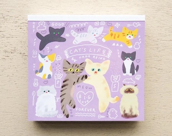 120PCS Cat's Life Memo Block, Cozyca Japanese Food Design Paper Goods