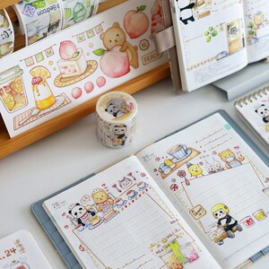 Tea Time Washi Tape, Everein, Bubble Tea and Coffee Washi Tape Roll ...