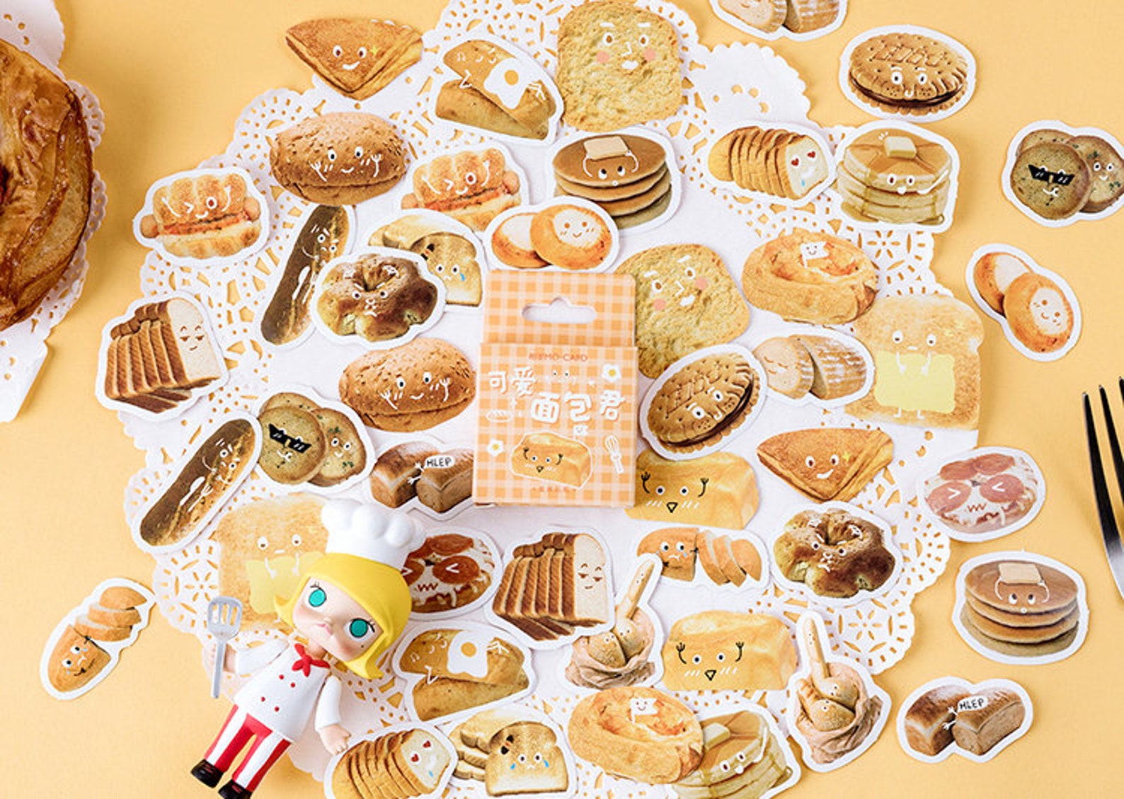 Bread and Toast Box Sticker Set, Bakery Foods Illustration Planner ...