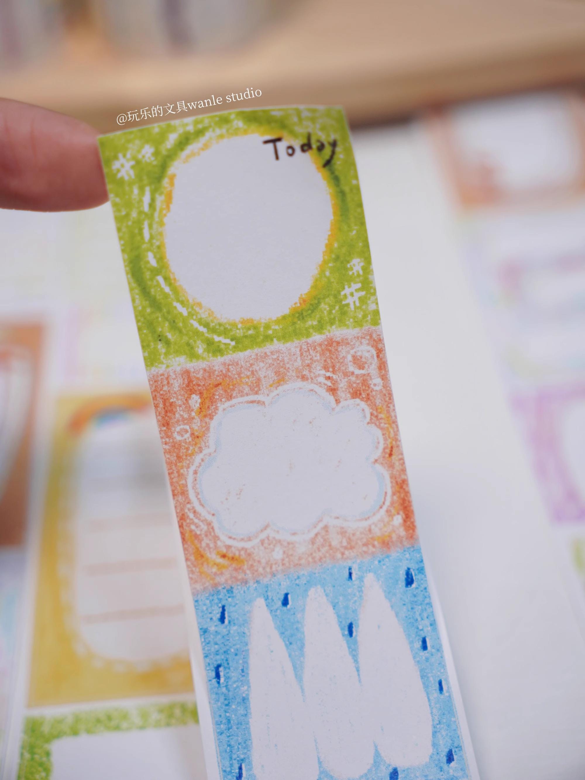 Wanle Studio レインボーメモマスキングテープ、キスカットステッカー