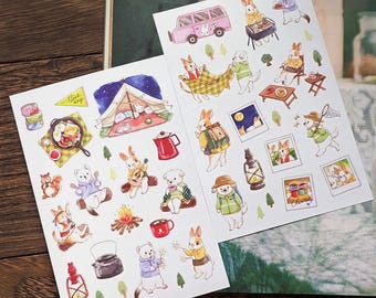 Kumayankee Camping Sticker Sheets