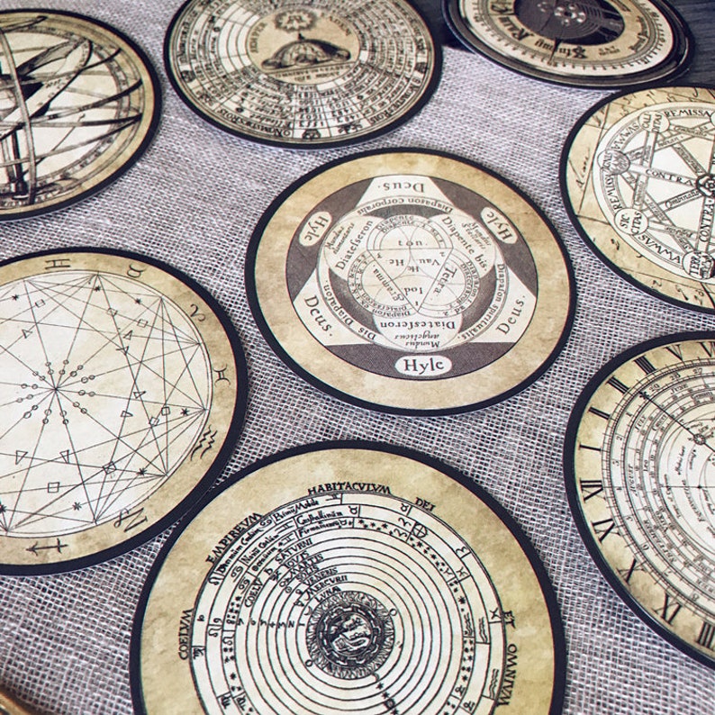 Astronomical Clock Stickers Pack Vintage Astrological | Etsy