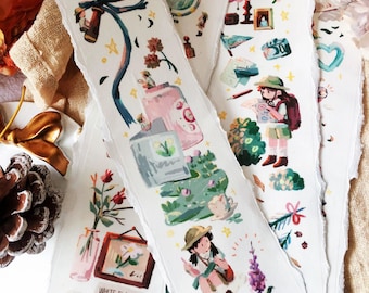 Little Adventurer Washi Tape, Travel Themed Washi Tape, Camping, Outdoors Adventure, Road Trip Masking Tape, Deco Tape