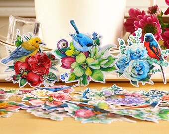Birds Sticker Pack, Songbird Series C Bird Stickers, Ephemera, Animal Die-Cut Sticker Set