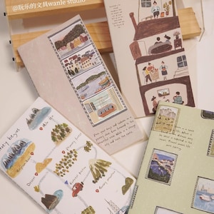 Carnet de notes du voyageur Wanle Studio, carnet blanc vierge, recharge TN, carnet de voyage, carnet d'art, carnet de collage