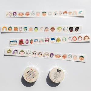 Headshots Washi Tape, Little People Washi Tape, Everyday Style, Decorative Sticker Tape for Journal, Planner, Scrapbook, and Papercraft
