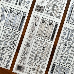 Passage of Time Washi Tape, Masking Tape, Non-Non Original Design, Journal Tracker, Fantasy Sticker Tape für Journal, Planer und Scrapbook