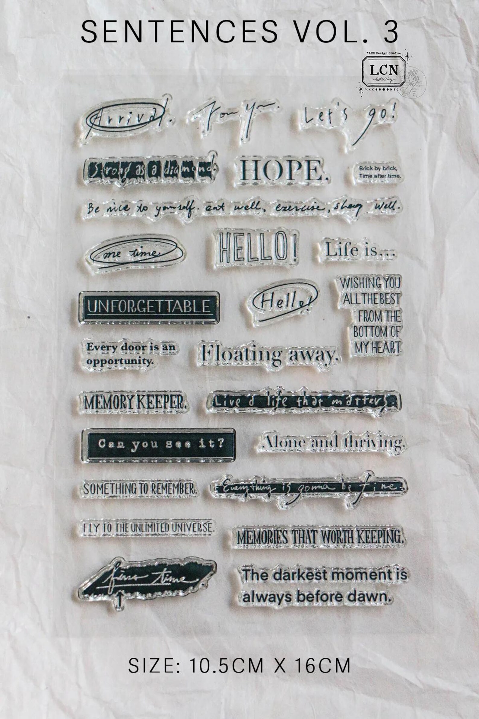 Sentence Acrylic Cling Stamps Set, LCN Design Studio, Words and Poems ...