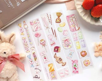 Bunny's Sweet Factory Kiss-Cut PET Sticker Tape | Kumayankee Original Design