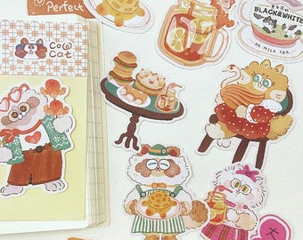 Cow Cat Hong Kong Style Restaurant Sticker Pack