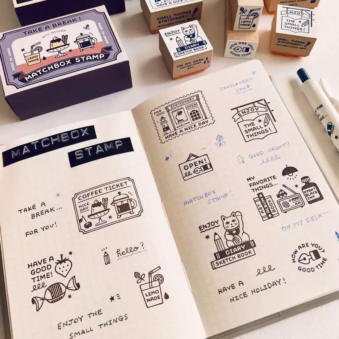 Eric Small Things Eric Small Things Matchbox Stamps Set, Typewriter, Stationery Tools ...