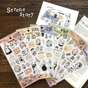 Mind Wave Serene Story-serie stickervel, vintage meisjes planner sticker, theekransje, bakken, naaien, picknick, Japans briefpapier