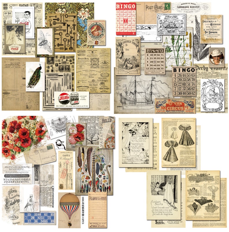 50pcs vintage journaling stickers stickers pack ephemera