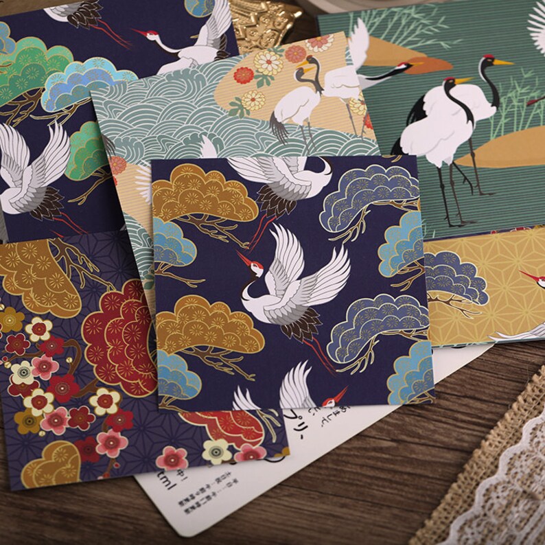 Japanese Patterns Collage Paper Stickers Pack, Wagara, Nature Themed ...