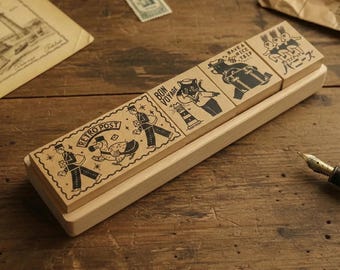 Ob1Toy Retro Post Stamps Set