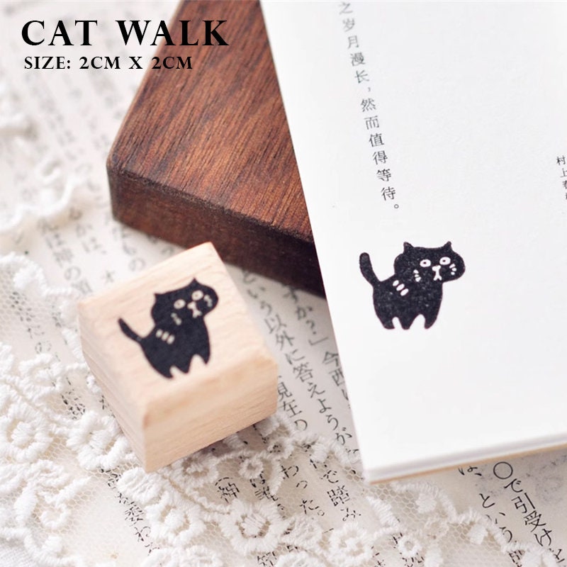 Juego De Sellos De Gato – 1 Sello De PVC Con Tinta Negra Incluida, Tamaño Pequeño 3,5x2,5x2,5 Cm, Ideal Para Scrapbooking, Agendas Y Manualidades Creativas