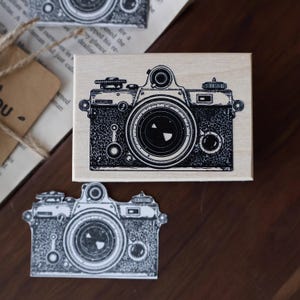 Carimbo de borracha para câmera digital, carimbo de madeira para câmera grande, carimbo para artesanato, diário e scrapbooking