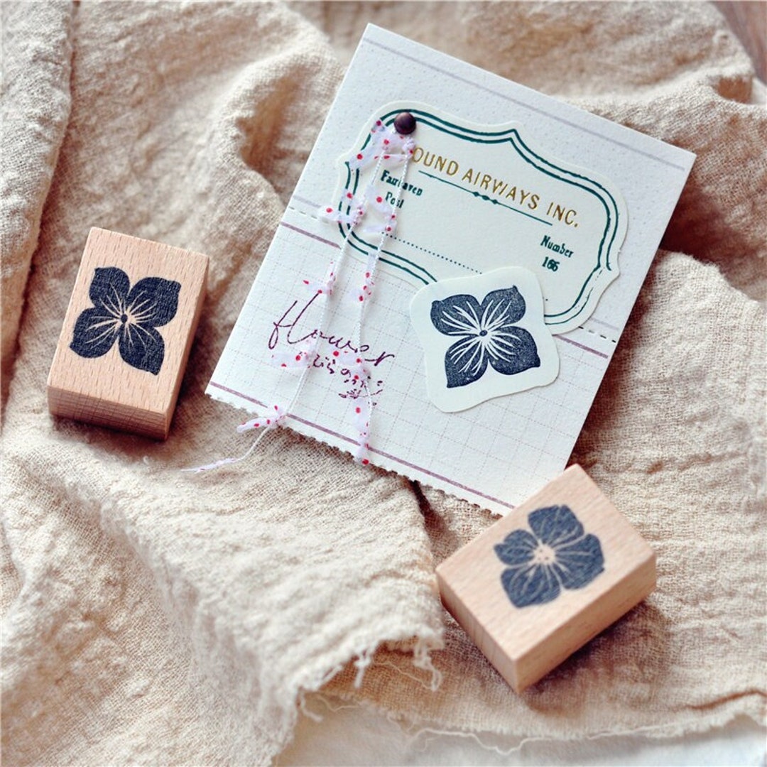 Flower Box Rubber Stamps, Floral and Botanical Themed Wooden Stamps ...