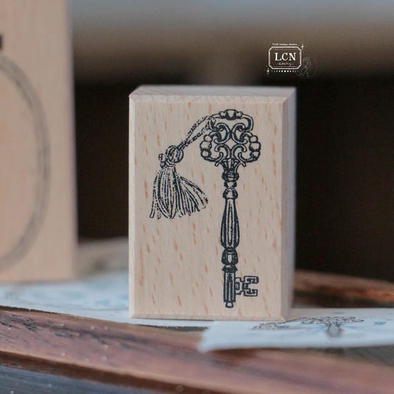Skeleton Key Rubber Stamp, LCN Design Studio Lignous Stamp, Lin