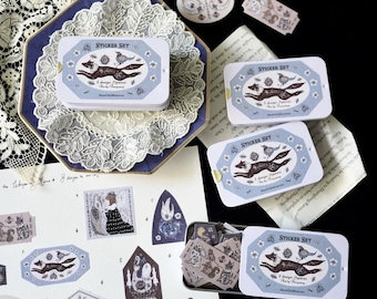 Book of Secret Candles Tin Can Stickers (24pcs), Moonchild Groceries Original Design