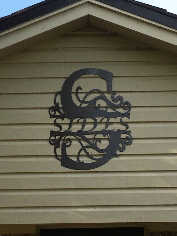 Custom Metal Sign Letter With Last Name And Scrolls Custom Etsy