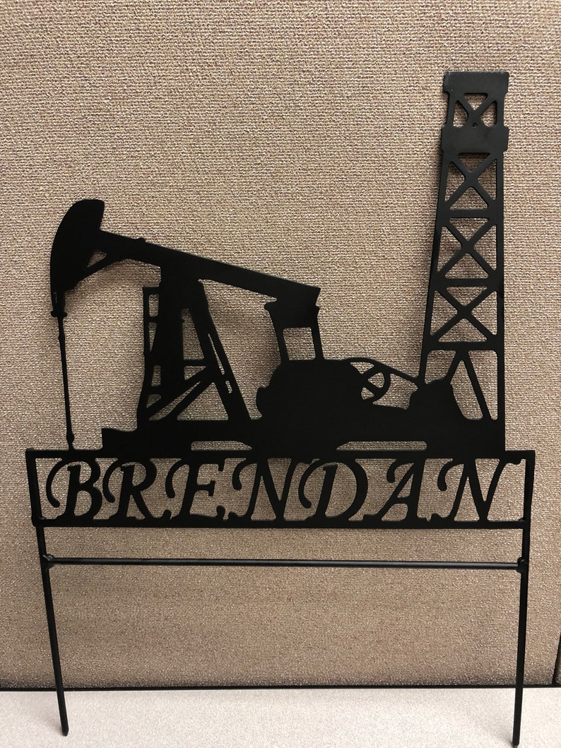 Oilfield Art Pump Jack with Oil Rig Etsy