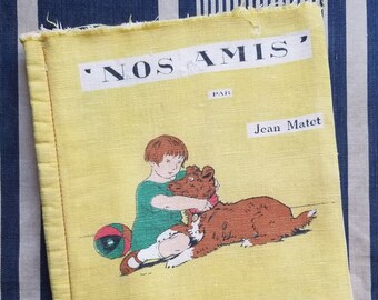 Primo libro in stoffa per bambini antichi francesi Imagerie Pellerin, Epinal