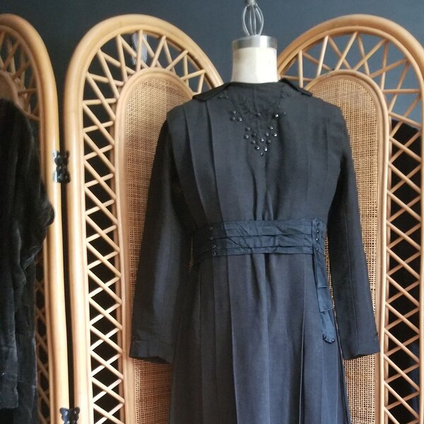 handmade antique black lace mourning dress