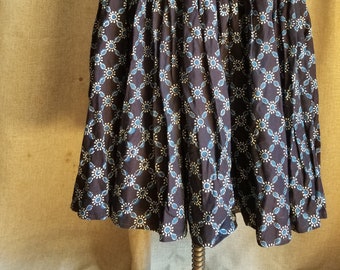 Vintage Indigo Slovakian skirt. Traditional folk skirt. Block print