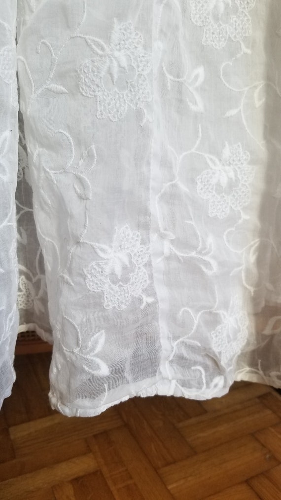 Antique French white lace wedding  bridal dress w… - image 8
