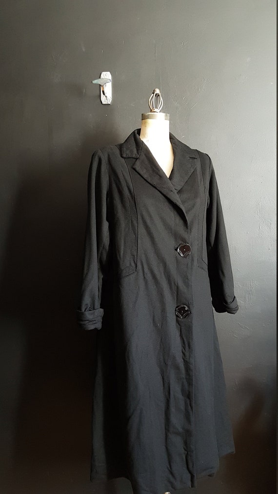 Vintage French 1920s black coat