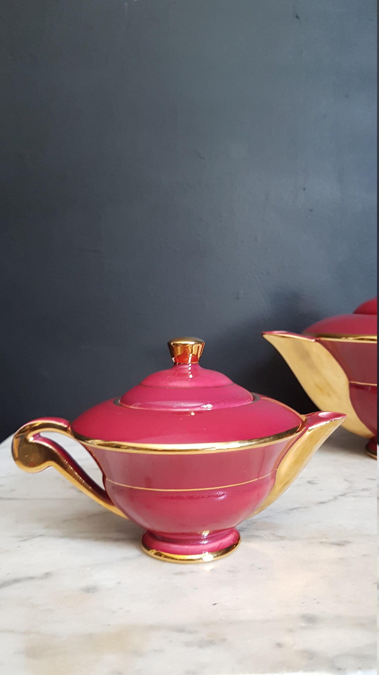 French Antique Art Deco Style Teapot Cream and Sugar Pots. Etsy