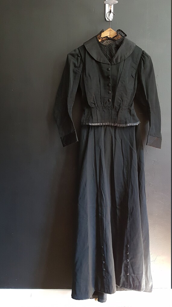 French Vintage Black Victorian ladies ensemble / w