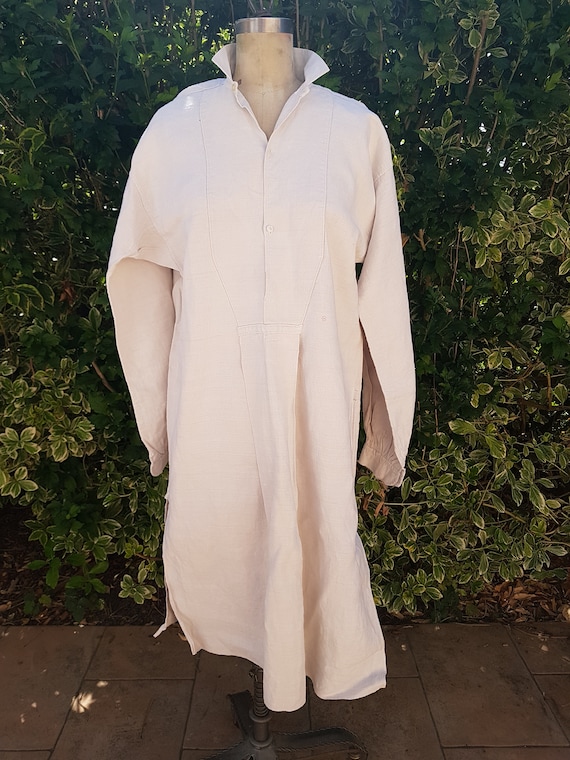 French Linen Nightshirt Rustic Smock, Artists chem