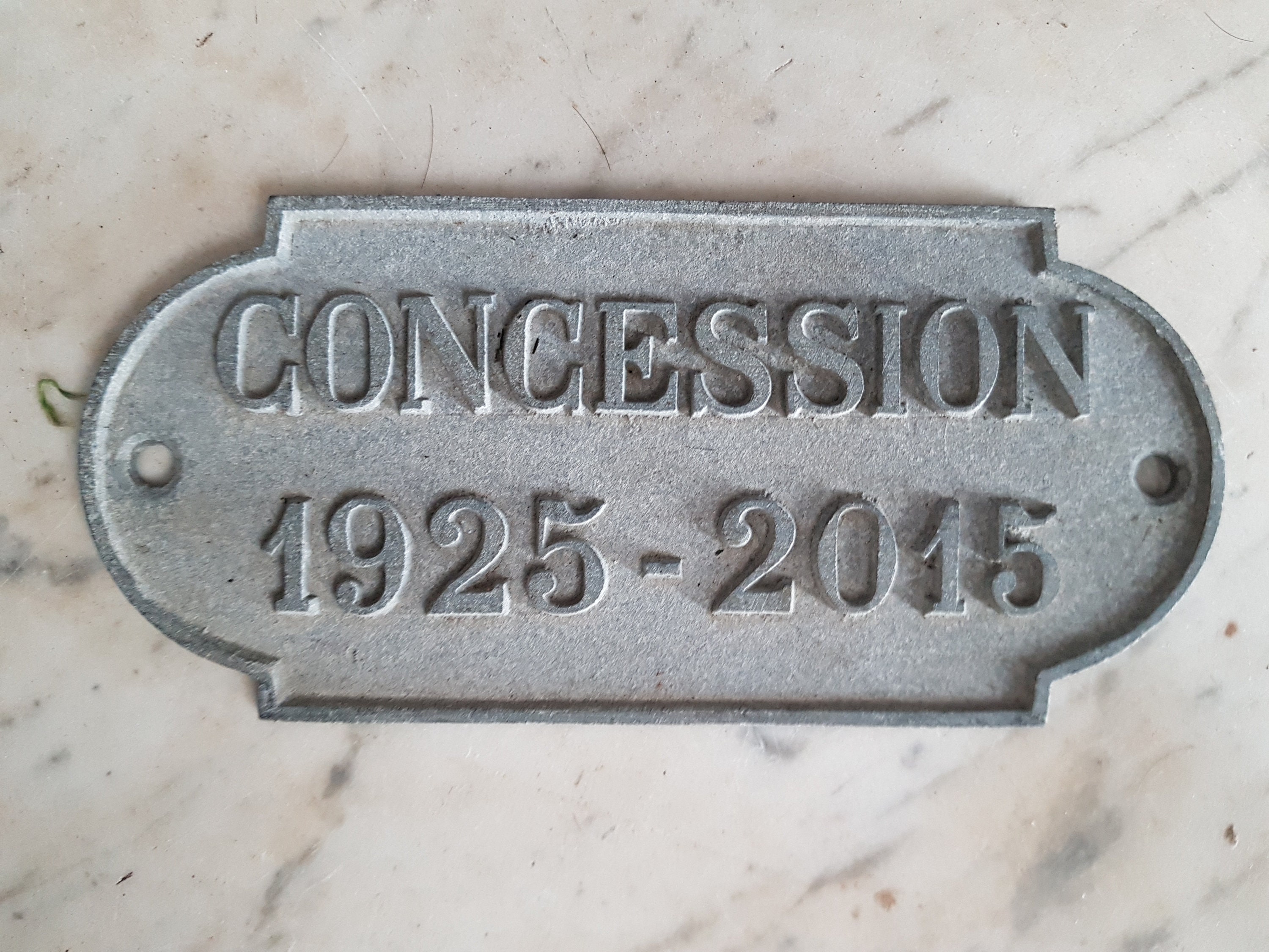 Plaque de Cimetière Antique Français. Cimetière Catholique