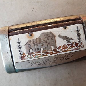 French antique rosewood snuff box / tobacco pocket box with mother of pearl inlays