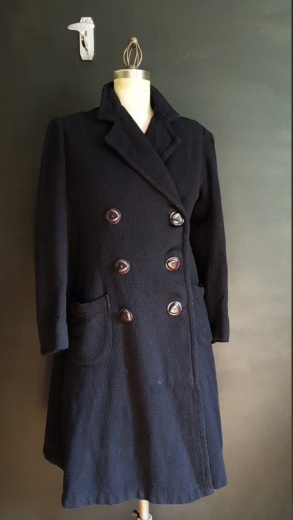 Vintage French tailored double breasted ladies ove