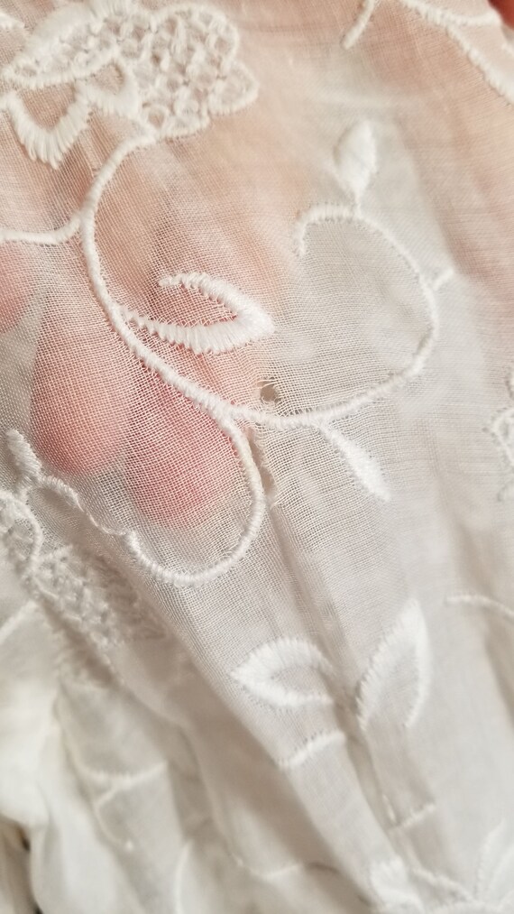 Antique French white lace wedding  bridal dress w… - image 3