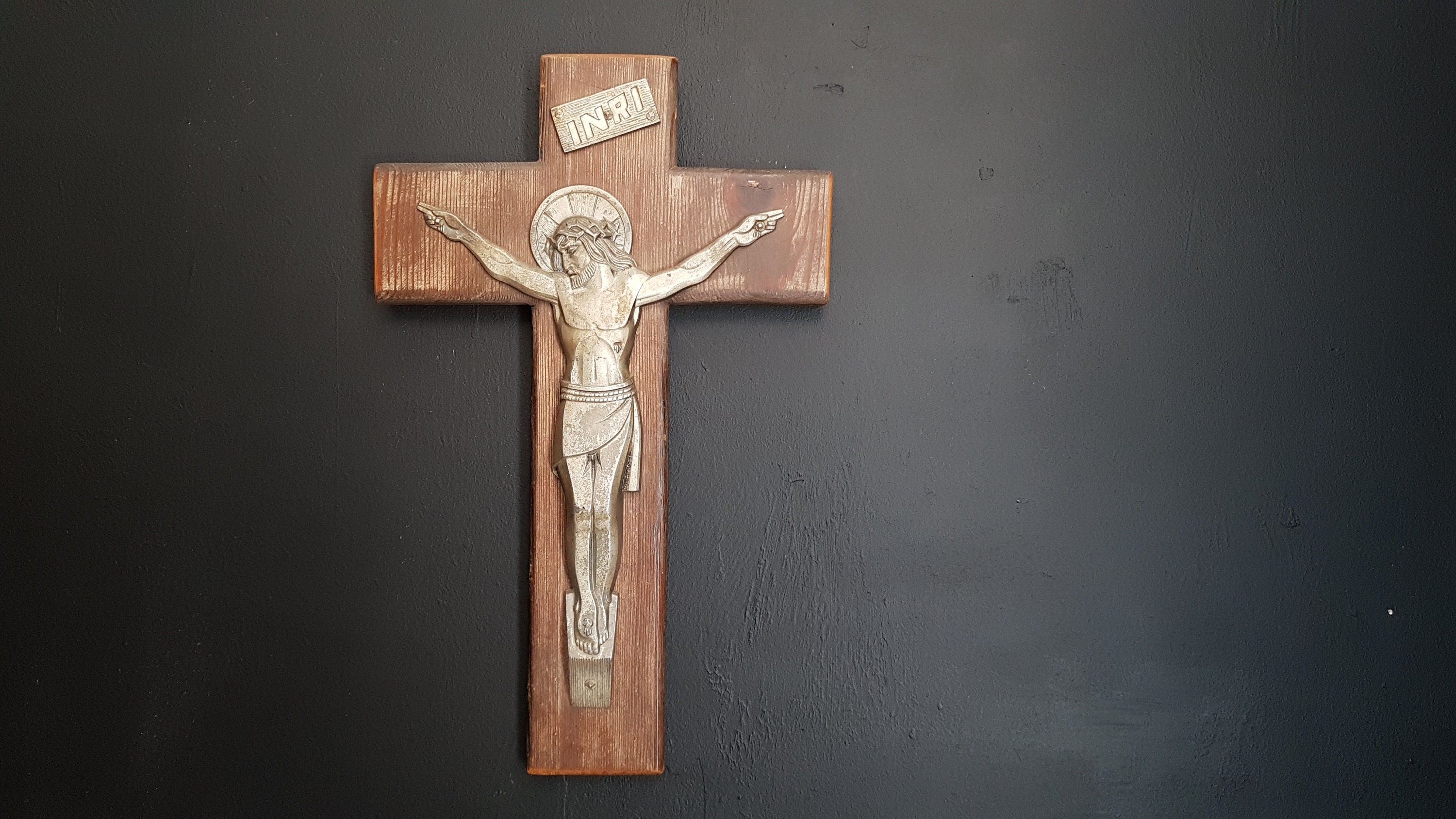 Crucifix Vintage Signé Marmora.