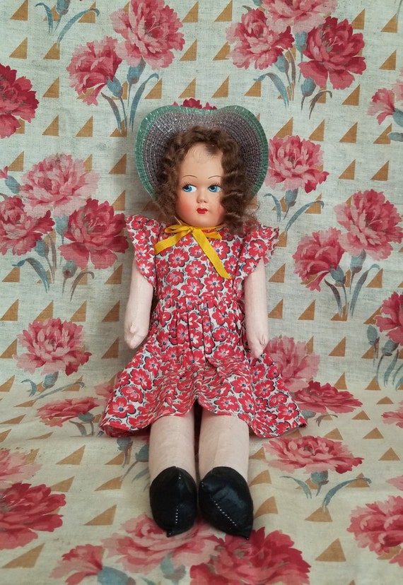 Ancien rare Français de 21 po., tête de poupée en papier